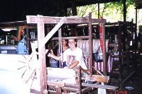 pretending to weave